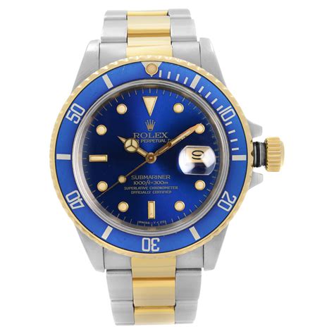 rolex oro acciaio quadrante blu|rolex sottomarino stampato.